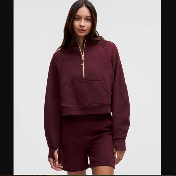 Lululemon Scuba Oversized Half Zip Hoodie - Garnet/Gold - Medium - Picture 1 of 10